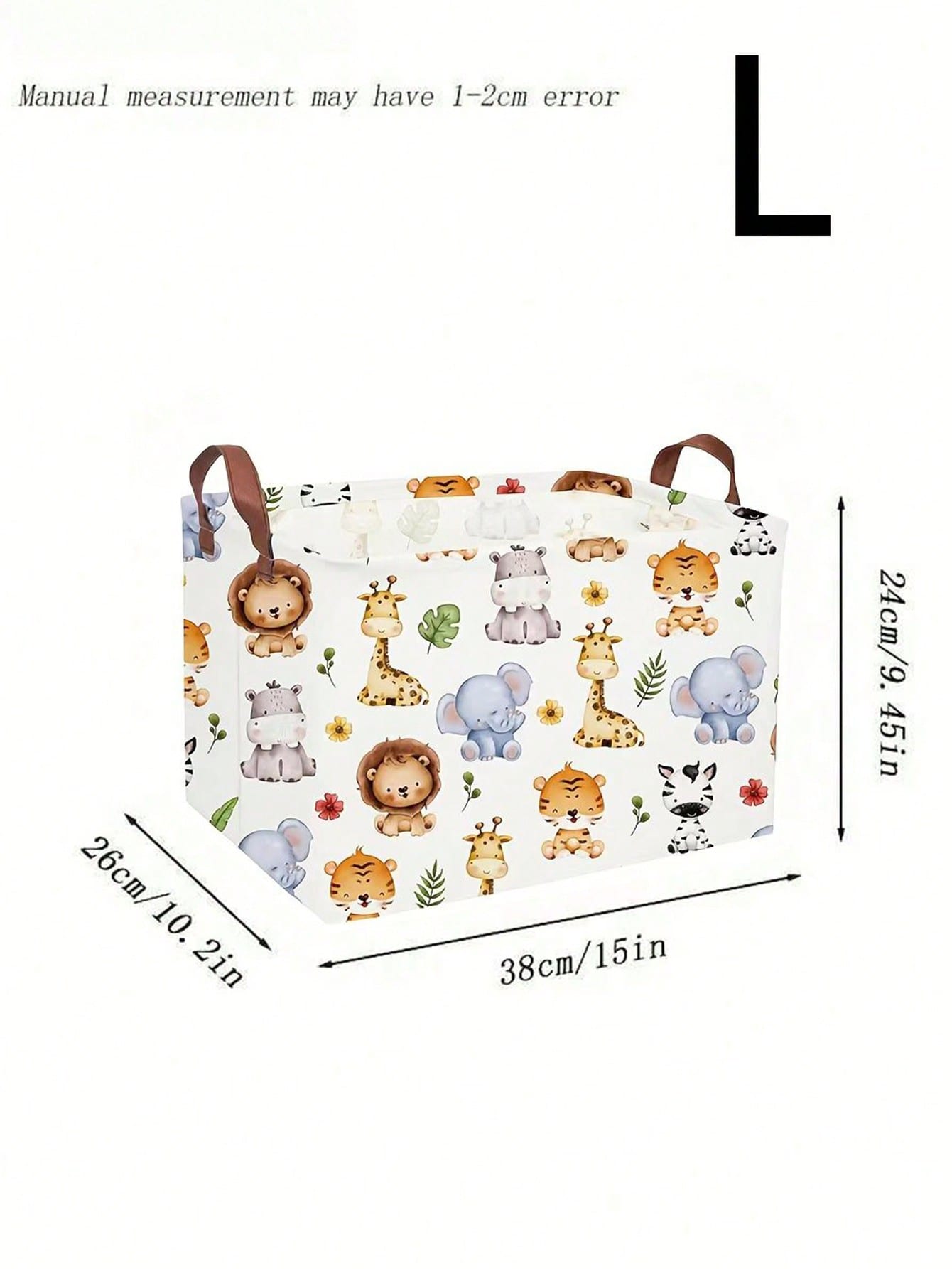 1pc Baby Room Canvas Foldable Clothes Storage Basket Cartoon Pattern With Handle Toy Box Storage Bucket Cute And Light, Suitable For Family Children's Baby Room Arrangement And Storage (Pattern Direct