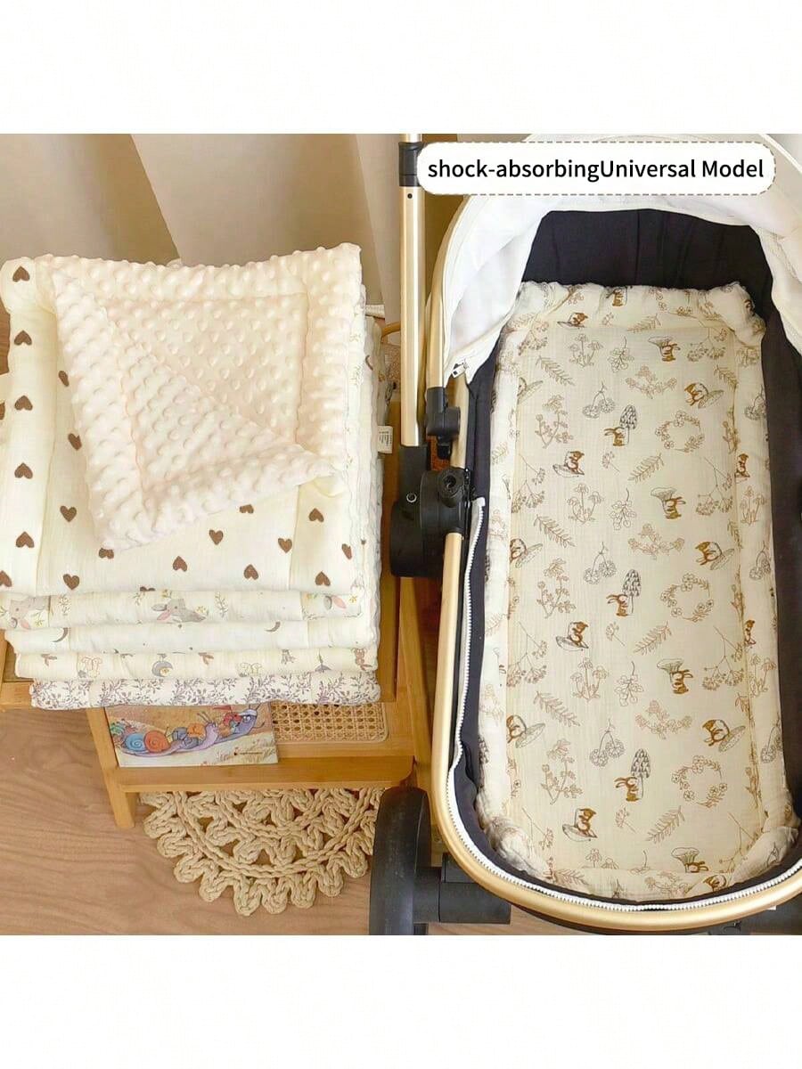 1pc Baby Stroller Seat Pad 3D Bean Fleece Machine Washable Reversible Universal Newborn Cushion Breathable
