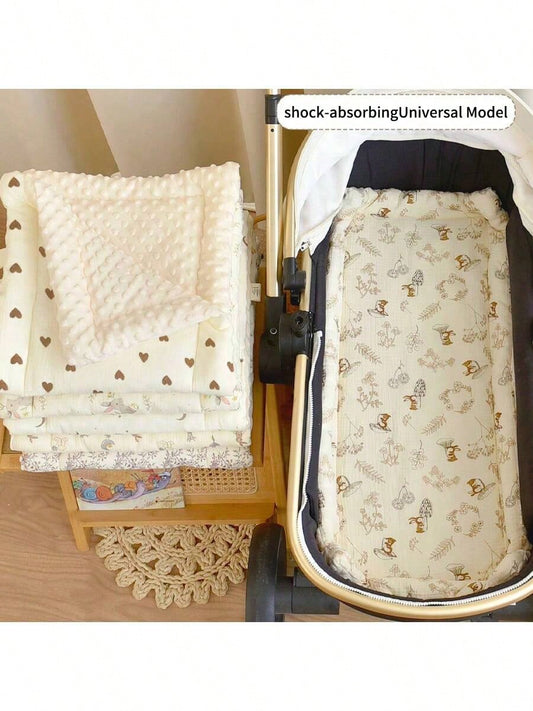 1pc Baby Stroller Seat Pad 3D Bean Fleece Machine Washable Reversible Universal Newborn Cushion Breathable