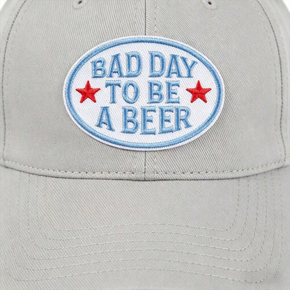 1pc "Bad Day To Be A Beer" Iron-On Patch, 3-Inch Funny Embroidered Applique, Sew-On Badge For Hats, Jackets, Vests, Backpacks, Clothing Decoration