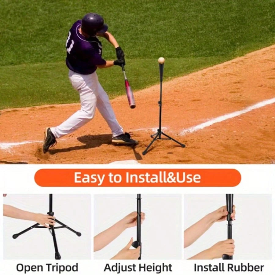 1pc Baseball Batting Tee Stand, Portable 3-Leg Tee Frame For Baseball Practice