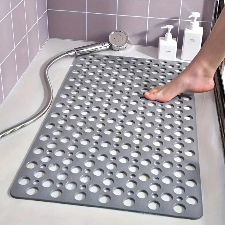 1pc Bathroom Mat With Suction Cup, Shower Blanket, Shower Mat With Circular Hole Design, Bathroom Massage Ring, Quick Drainage, Suitable For Shower Rooms, Bathroom Decor,Hotel Bathrooms, Toilets, Bath