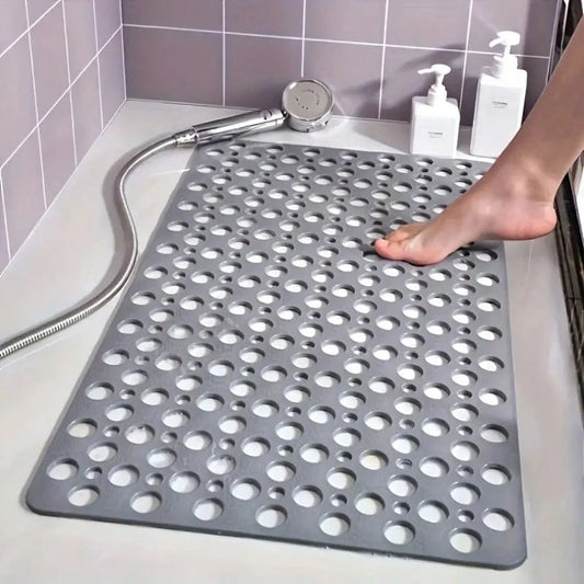 1pc Bathroom Mat With Suction Cup, Shower Blanket, Shower Mat With Circular Hole Design, Bathroom Massage Ring, Quick Drainage, Suitable For Shower Rooms, Bathroom Decor,Hotel Bathrooms, Toilets, Bath