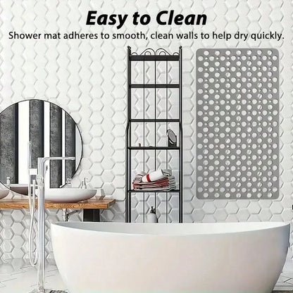 1pc Bathroom Mat With Suction Cup, Shower Blanket, Shower Mat With Circular Hole Design, Bathroom Massage Ring, Quick Drainage, Suitable For Shower Rooms, Bathroom Decor,Hotel Bathrooms, Toilets, Bath