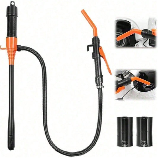1PC Battery Operated Fuel Transfer Pump Portable Handheld Liquid Transfer Pump Heavy Duty Black Electric Siphon Pump For Gas Water Boats Camping,Water Transfer Pump, Siphon Pump, Utility Transfer Pump
