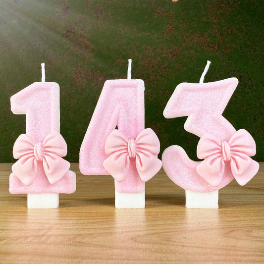 1pc Birthday Candles Numbers, Pink 0-9 Digit Candles, Globally Preferred Romantic Party Numbers Candles For Birthday Cake Decor, Holiday Anniversary Party Cake Candles, Shiny Digit Gifts Graduation,We