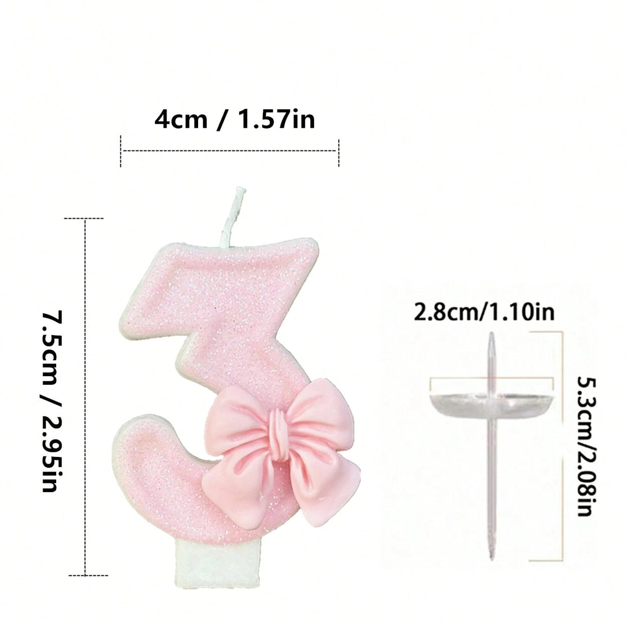 1pc Birthday Candles Numbers, Pink 0-9 Digit Candles, Globally Preferred Romantic Party Numbers Candles For Birthday Cake Decor, Holiday Anniversary Party Cake Candles, Shiny Digit Gifts Graduation,We