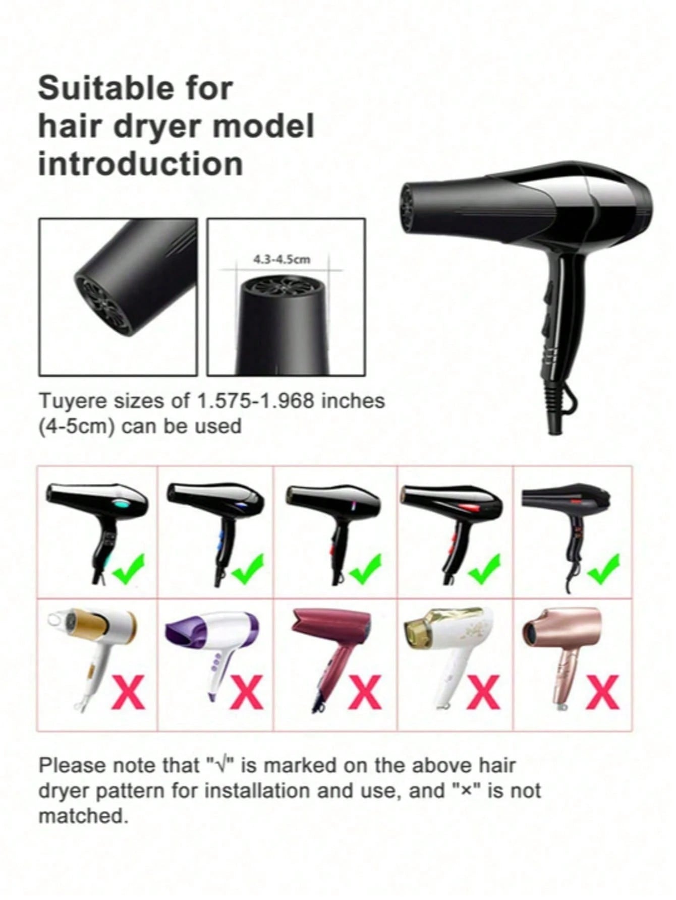 1pc Black Hair Dryer Diffuser, Salon Professional Hair Styling Blower Nozzle Attachment, Compatible With Multiple Hair Dryer Models