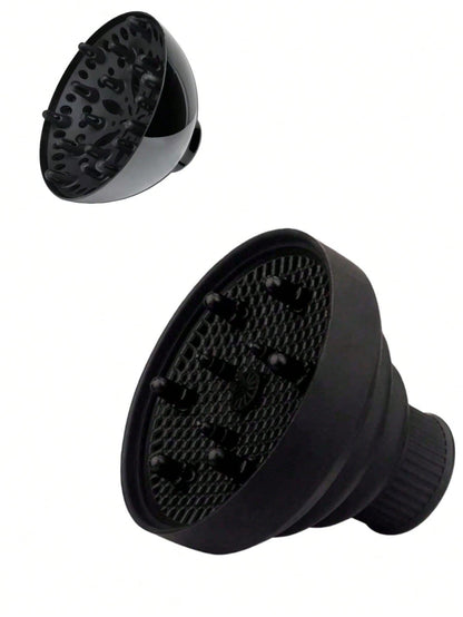 1pc Black Hair Dryer Diffuser, Salon Professional Hair Styling Blower Nozzle Attachment, Compatible With Multiple Hair Dryer Models