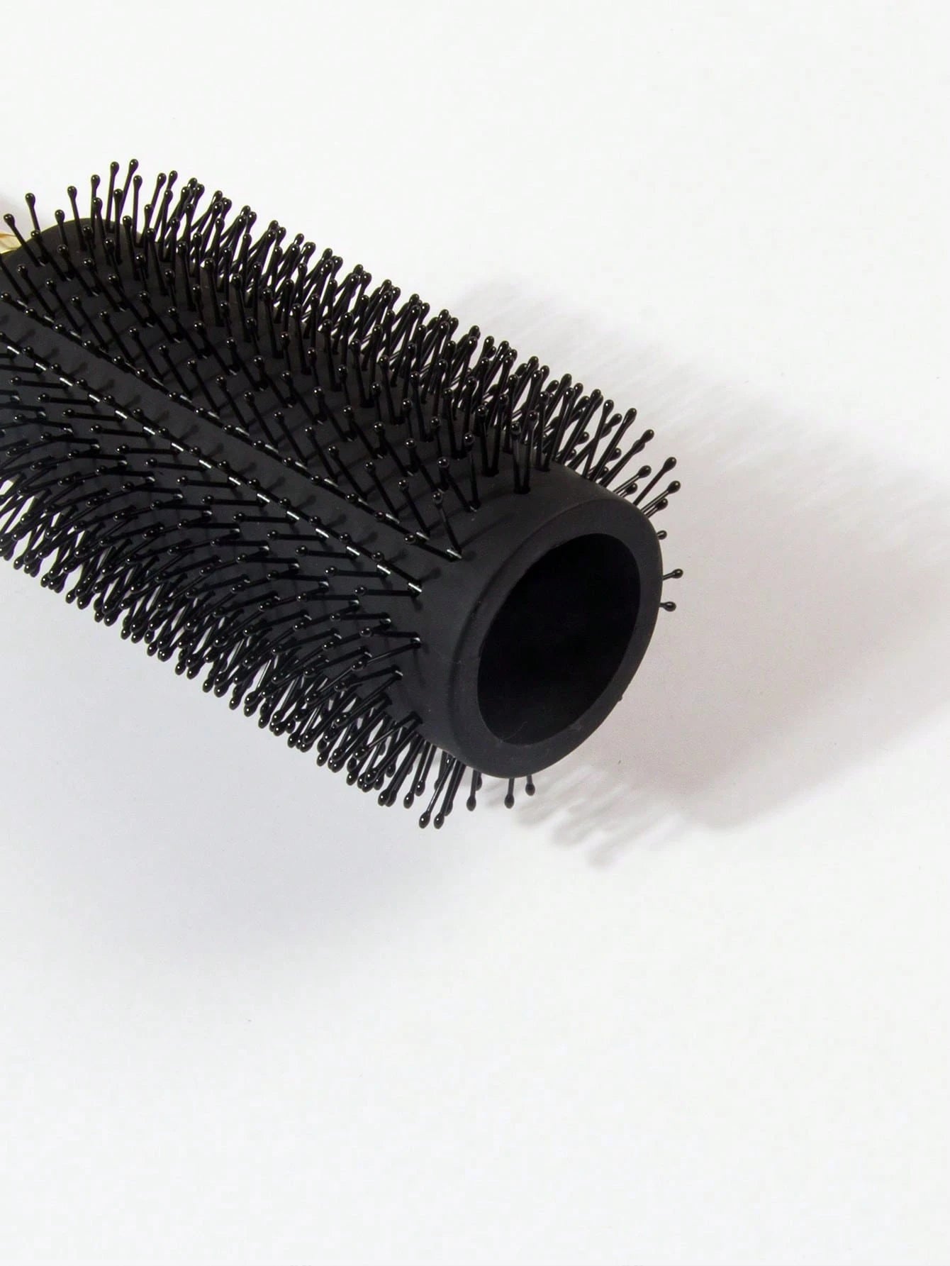 1pc Black Large Double-Prong Anti-Slip Round Hair Brush