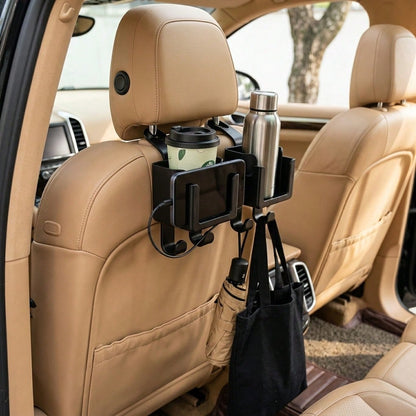 1Pc Black Practical Car Seat Back Storage Rack Multi-Compartment Hanging Organizer For Cars