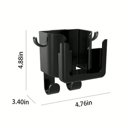 1Pc Black Practical Car Seat Back Storage Rack Multi-Compartment Hanging Organizer For Cars