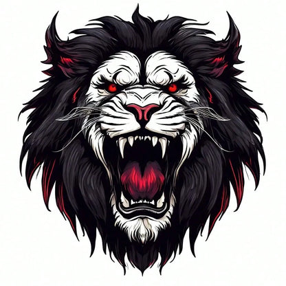 1pc Black & White Animal Series Fierce Lion Head, Wolf, Leopard, Gorilla King Kong 3D Effect Car Scratch Cover Sticker Decal For Automotive, Motorcycle, Vehicle Decoration