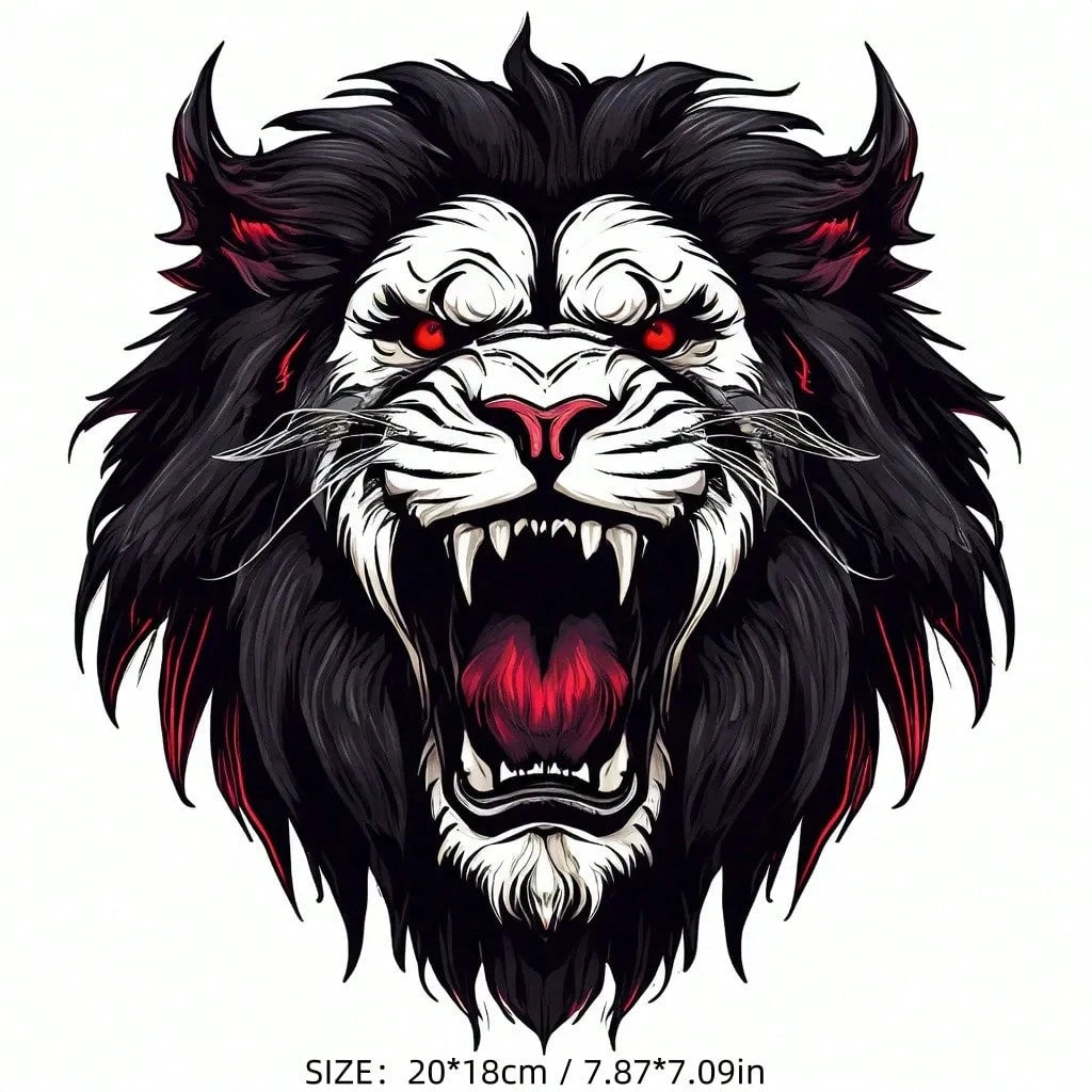 1pc Black & White Animal Series Fierce Lion Head, Wolf, Leopard, Gorilla King Kong 3D Effect Car Scratch Cover Sticker Decal For Automotive, Motorcycle, Vehicle Decoration
