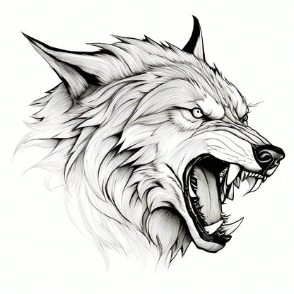 1pc Black & White Animal Series Fierce Lion Head, Wolf, Leopard, Gorilla King Kong 3D Effect Car Scratch Cover Sticker Decal For Automotive, Motorcycle, Vehicle Decoration