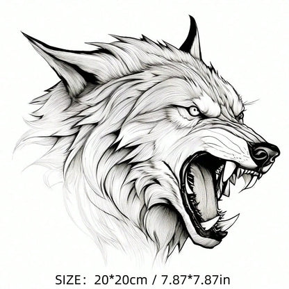 1pc Black & White Animal Series Fierce Lion Head, Wolf, Leopard, Gorilla King Kong 3D Effect Car Scratch Cover Sticker Decal For Automotive, Motorcycle, Vehicle Decoration