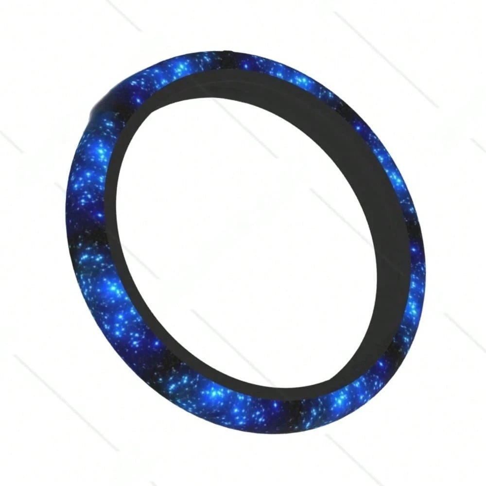 1pc Blue Starry Sky Steering Wheel Cover, Steering Wheel Protector Accessory, Car Supplies