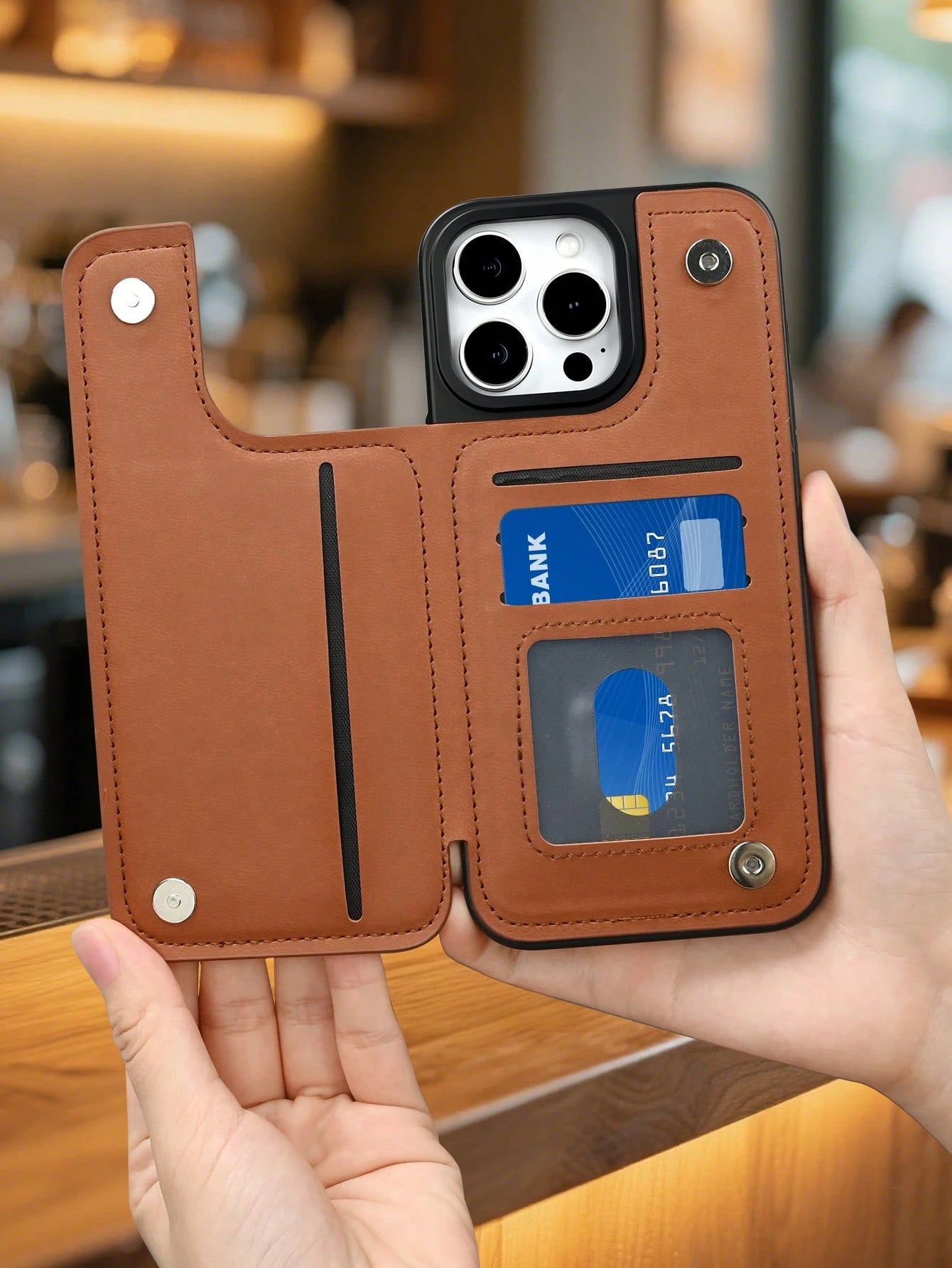 1PC Boho Daisy Vintage Garden Art Style Phone Case, TPU+PC Dual-Layer Material, Handcrafted Custom Design, Premium Fashionable Faux Leather Flip Wallet Card Holder Cover, Compatible With IPhone 17/16