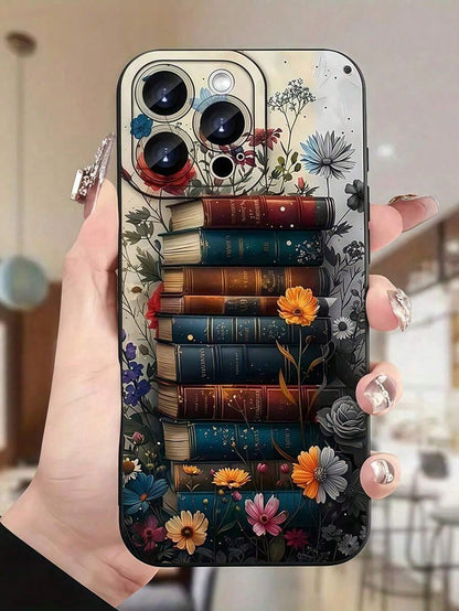 1pc Book Floral Pattern Print Phone Case, Fits All Models, Best Gift For Friends And Family, Also Suitable For Series Suitable For IPhone17/IPhone17 Air/IPhone17 Pro/IPhone17 Pro Max/16 Pro Max/15 Pro
