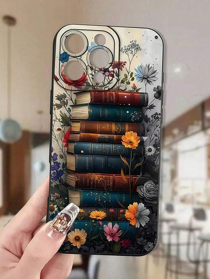 1pc Book Floral Pattern Print Phone Case, Fits All Models, Best Gift For Friends And Family, Also Suitable For Series Suitable For IPhone17/IPhone17 Air/IPhone17 Pro/IPhone17 Pro Max/16 Pro Max/15 Pro