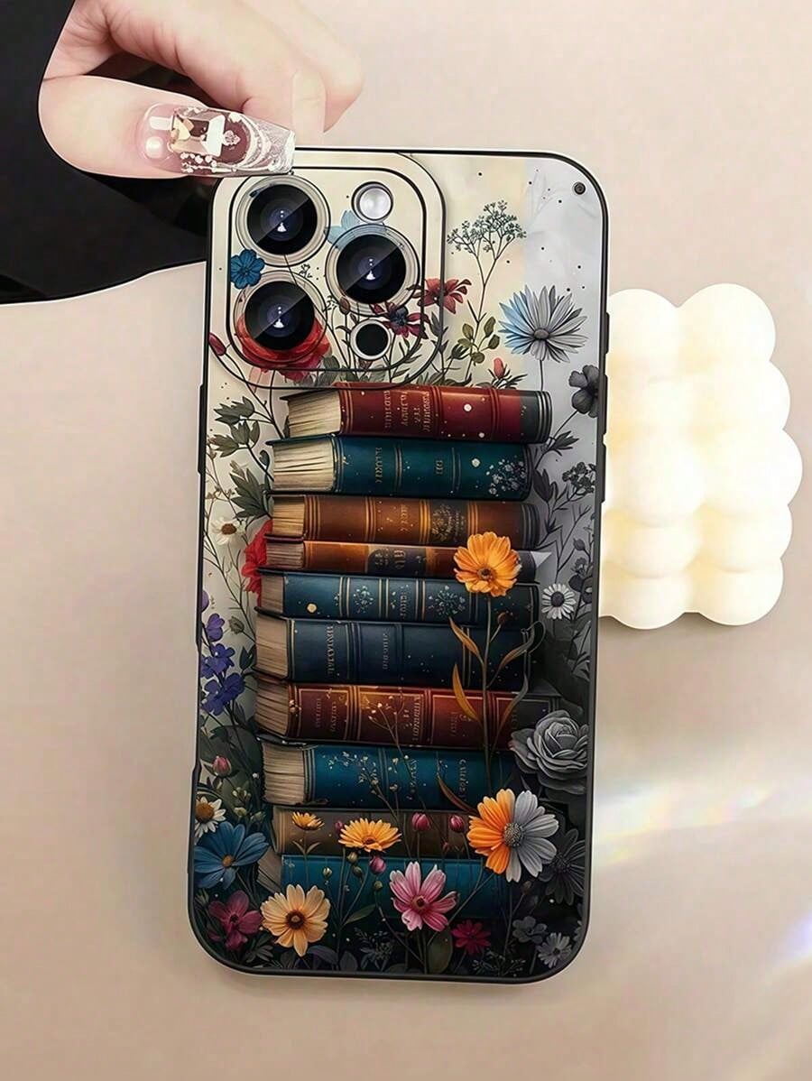 1pc Book Floral Pattern Print Phone Case, Fits All Models, Best Gift For Friends And Family, Also Suitable For Series Suitable For IPhone17/IPhone17 Air/IPhone17 Pro/IPhone17 Pro Max/16 Pro Max/15 Pro