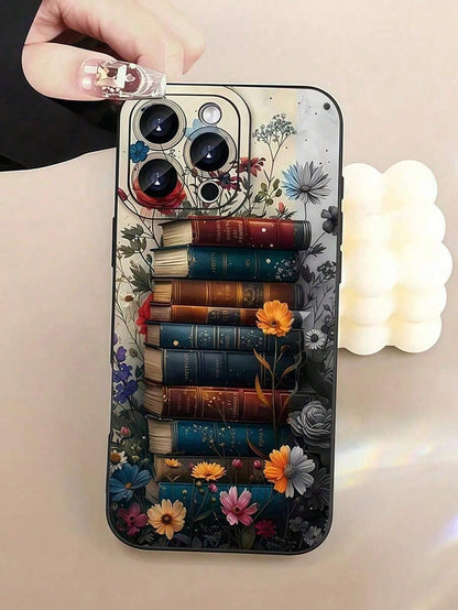 1pc Book Floral Pattern Print Phone Case, Fits All Models, Best Gift For Friends And Family, Also Suitable For Series Suitable For IPhone17/IPhone17 Air/IPhone17 Pro/IPhone17 Pro Max/16 Pro Max/15 Pro