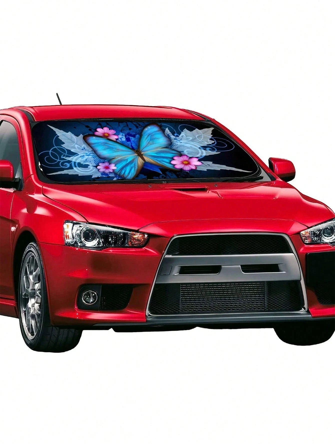 1pc Butterfly Design Car Windshield Sun Shade, Foldable Reflective Sunshade, Heat Insulation & Sun Protection, Keeps Car Cool In Summer
