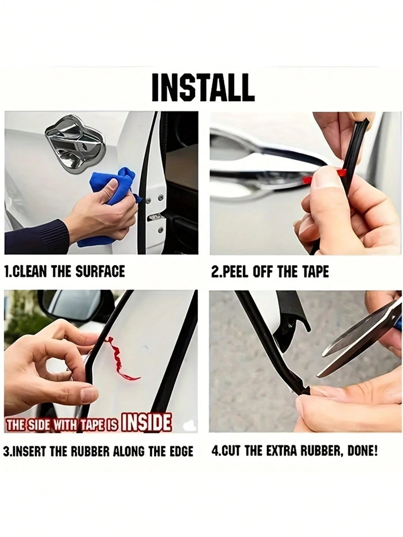 1pc Car Door Edge Protector, Door Scratch Protection Trim, Door Sealing Anti-Scratch Strip