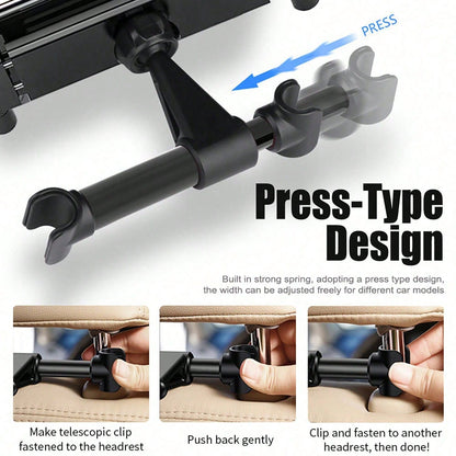 1pc Car Headrest Tablet And Phone Holder, 360° Rotating Design, Suitable For 5.5-11 Inch Devices (Including Tablets And E-Book Readers), Practical Backseat Travel Entertainment Mount