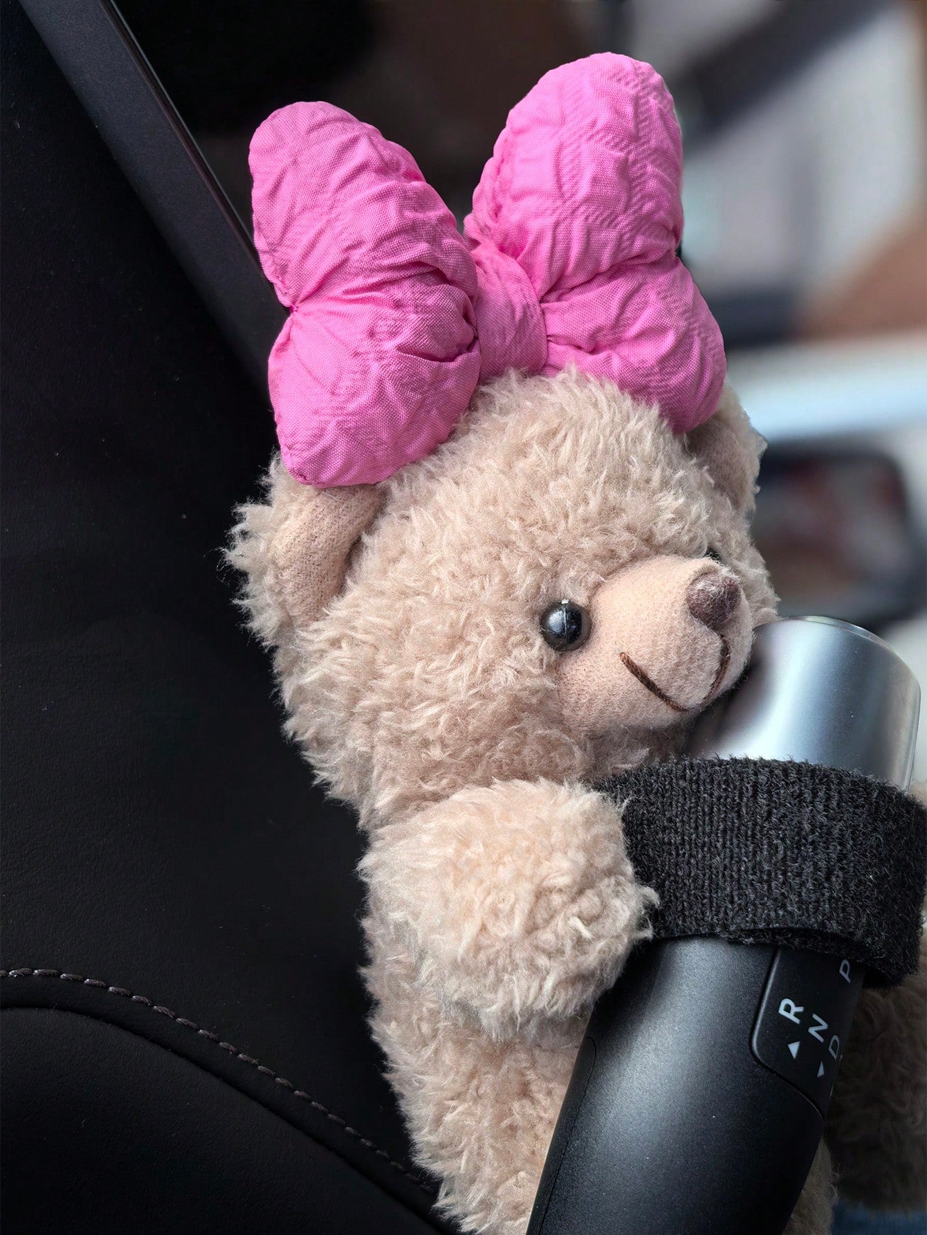 1pc Car Interior Decoration Cute Plush Bear Gear Guard Decoration Car Interior Decoration