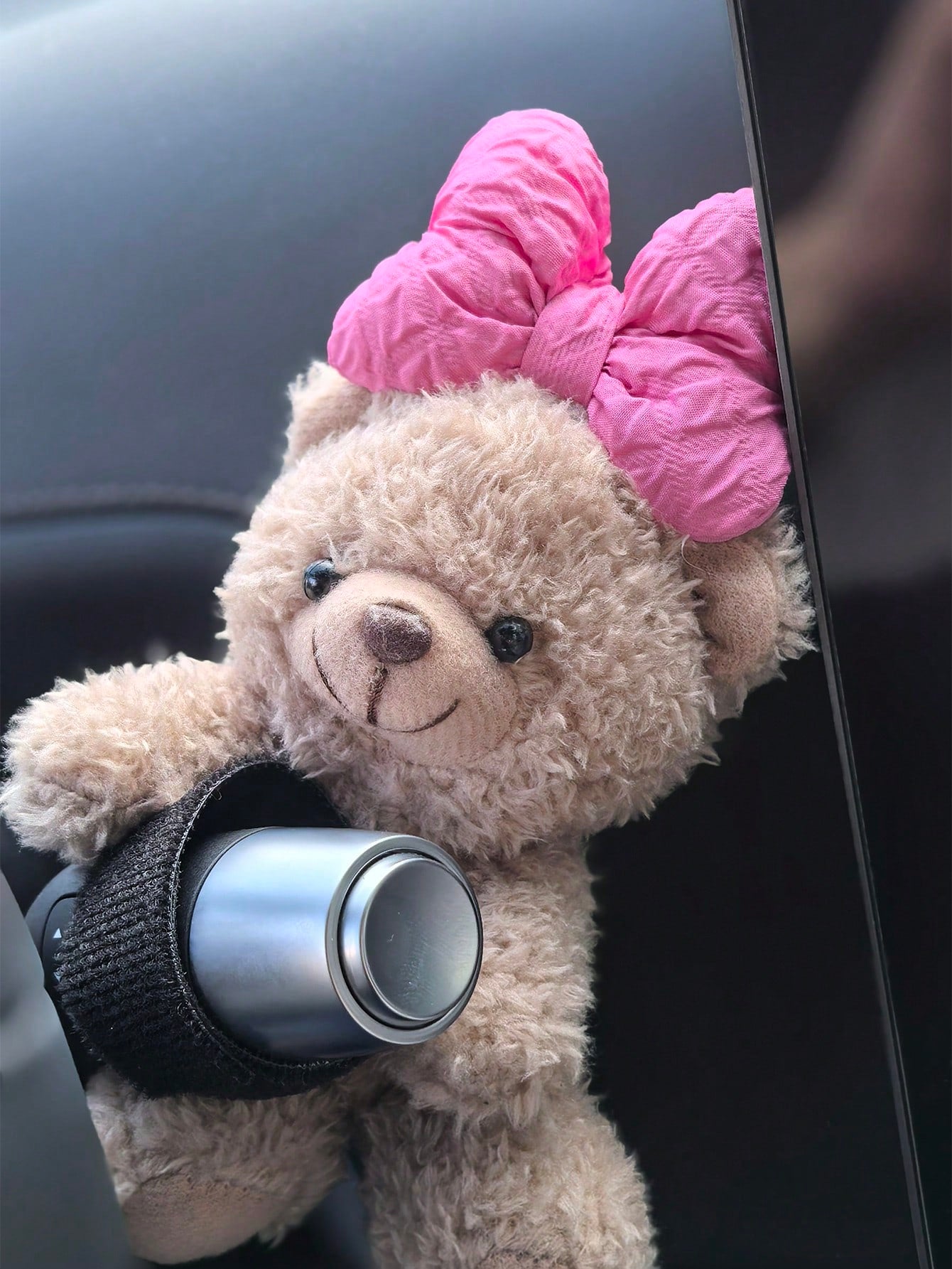 1pc Car Interior Decoration Cute Plush Bear Gear Guard Decoration Car Interior Decoration