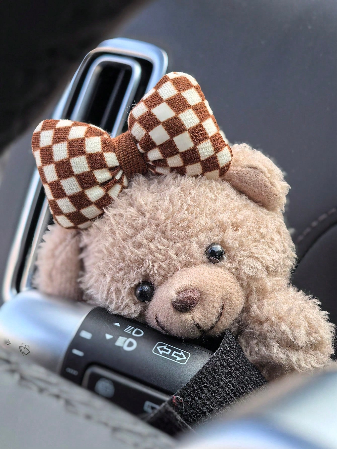 1pc Car Interior Decoration Cute Plush Bear Gear Guard Decoration Car Interior Decoration