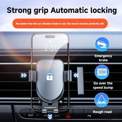 1pc Car Phone Holder Aluminum Alloy Gravity Air Vent Mount Universal Car Interior Phone Stand