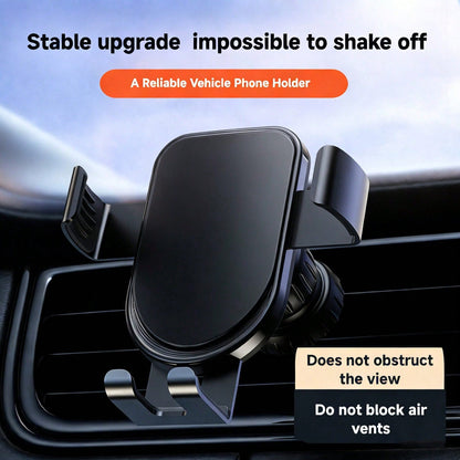 1pc Car Phone Holder Aluminum Alloy Gravity Air Vent Mount Universal Car Interior Phone Stand