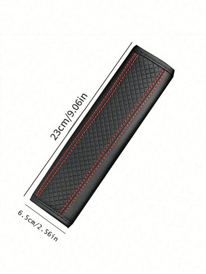 1pc Car PU Leather Embossed Seat Belt Shoulder Pad Protector Cover
