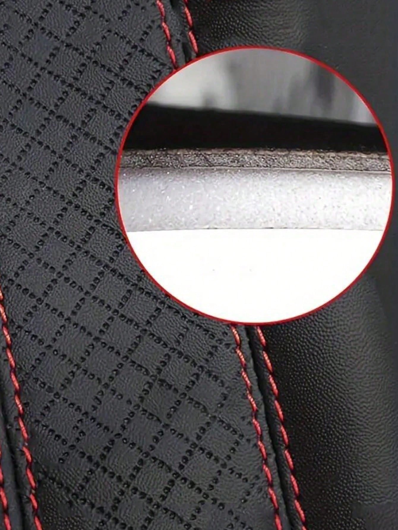 1pc Car PU Leather Embossed Seat Belt Shoulder Pad Protector Cover