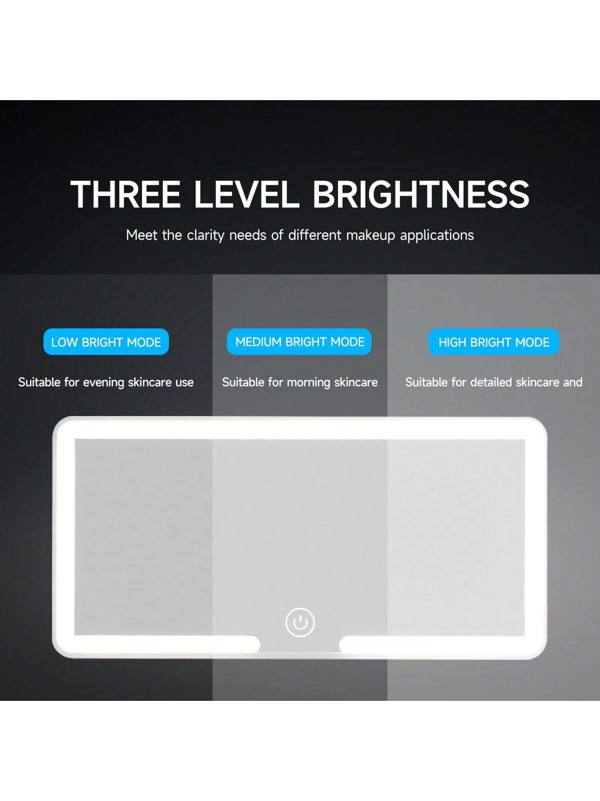 1pc Car Sun Visor High Definition Makeup Mirror With Light, Usb Rechargeable, Adjustable Brightness, Suitable For Women