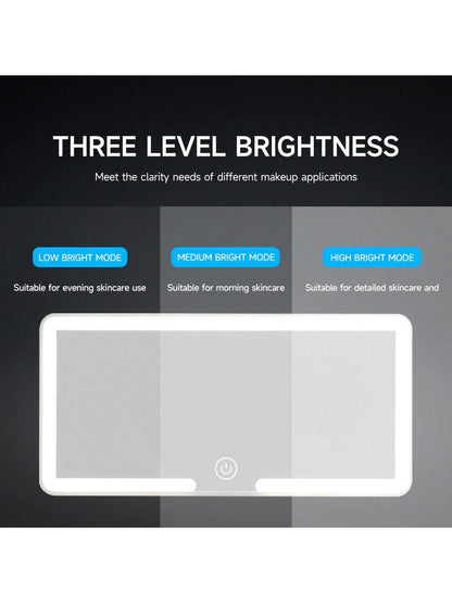 1pc Car Sun Visor High Definition Makeup Mirror With Light, Usb Rechargeable, Adjustable Brightness, Suitable For Women