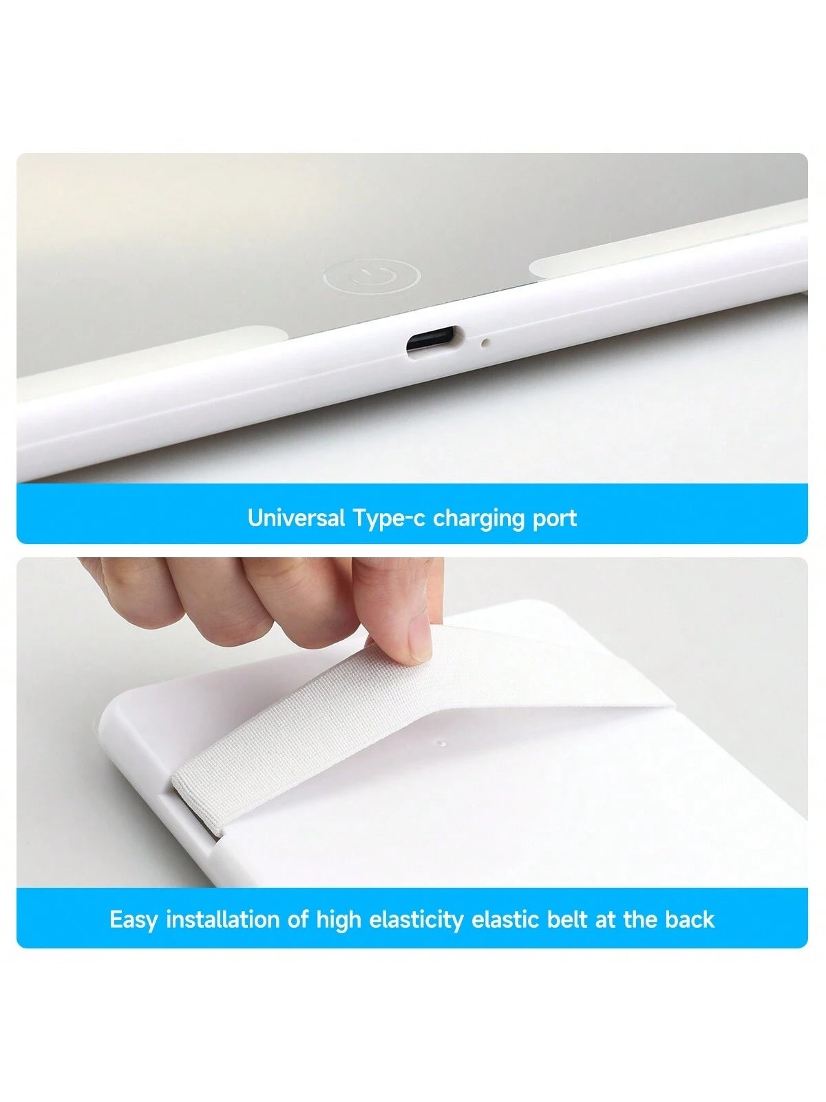 1pc Car Sun Visor High Definition Makeup Mirror With Light, Usb Rechargeable, Adjustable Brightness, Suitable For Women