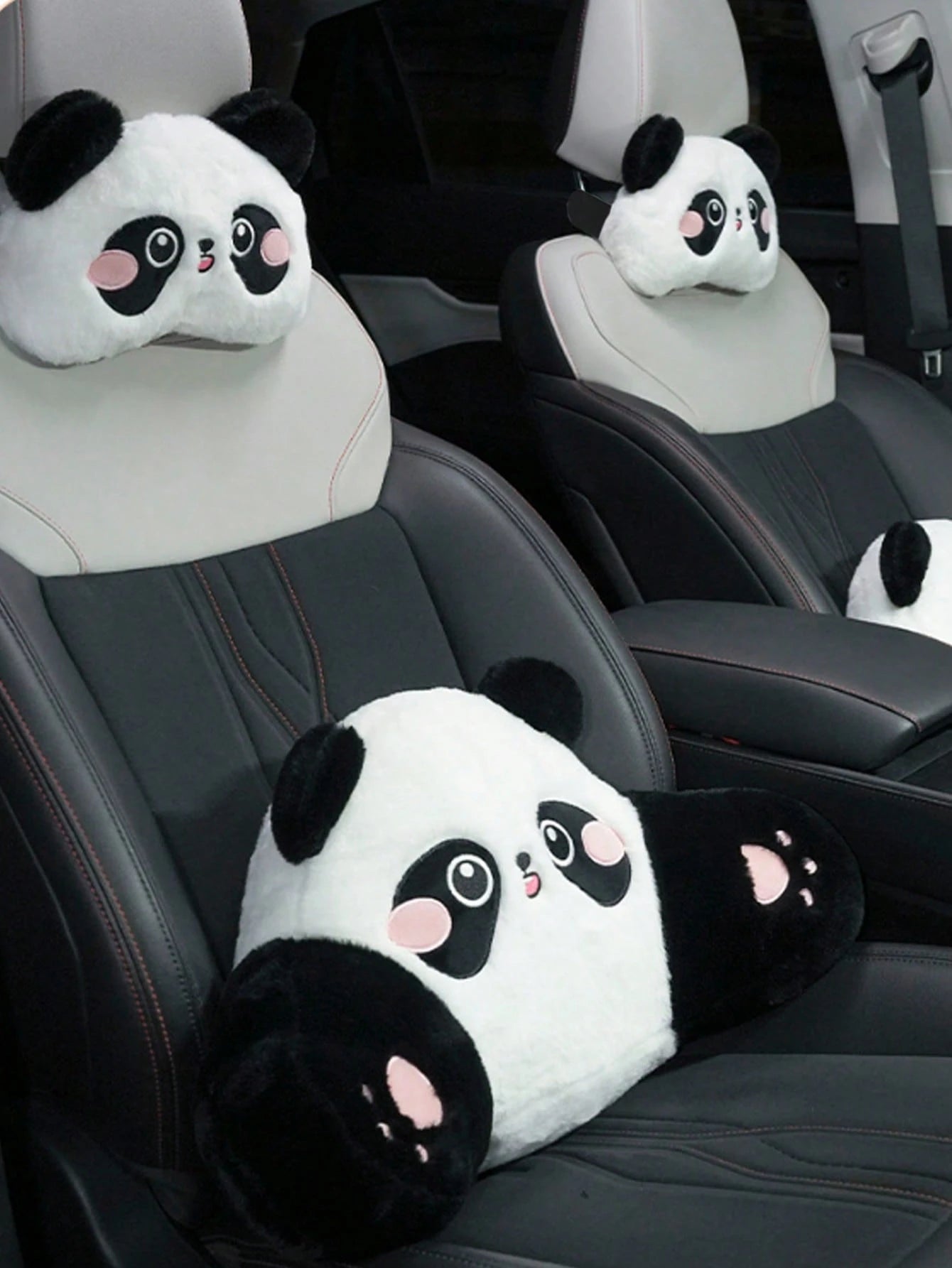 1pc Cartoon Cute Panda Car Headrest, Comfortable Soft Car Seat Cushion, Car Neck Pillow, Car Pillow