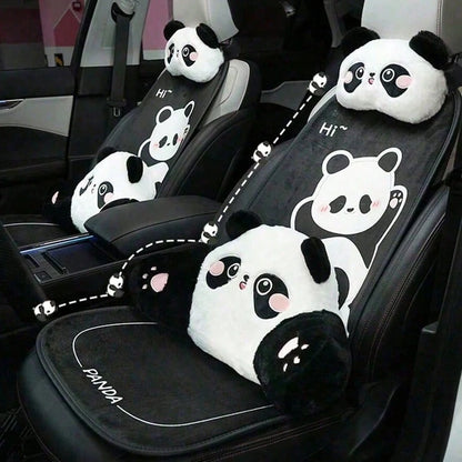 1pc Cartoon Cute Panda Car Headrest, Comfortable Soft Car Seat Cushion, Car Neck Pillow, Car Pillow