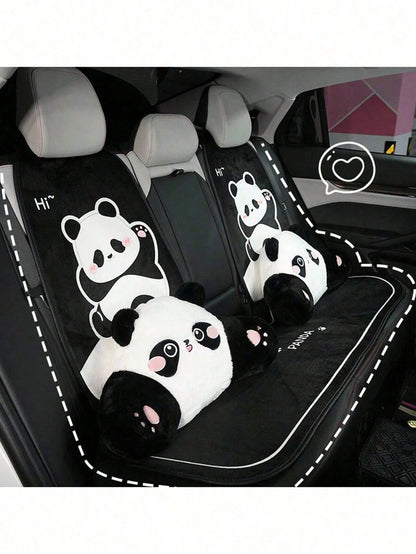 1pc Cartoon Cute Panda Car Headrest, Comfortable Soft Car Seat Cushion, Car Neck Pillow, Car Pillow