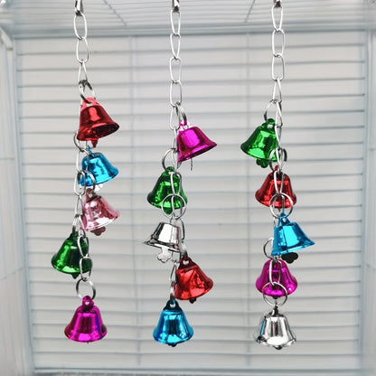 1pc Colorful Bell Pendant Bird Toy- Birdcage Decor With Bell, Parrot Chew Toy, Swing Accessory For Cockatiel, Cockatoo, Lovebird And Other Durable Chewing Birds