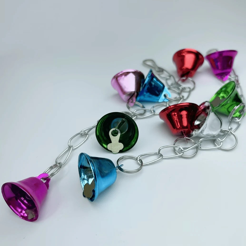 1pc Colorful Bell Pendant Bird Toy- Birdcage Decor With Bell, Parrot Chew Toy, Swing Accessory For Cockatiel, Cockatoo, Lovebird And Other Durable Chewing Birds