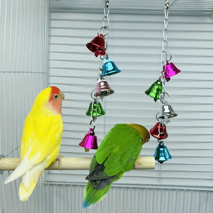 1pc Colorful Bell Pendant Bird Toy- Birdcage Decor With Bell, Parrot Chew Toy, Swing Accessory For Cockatiel, Cockatoo, Lovebird And Other Durable Chewing Birds