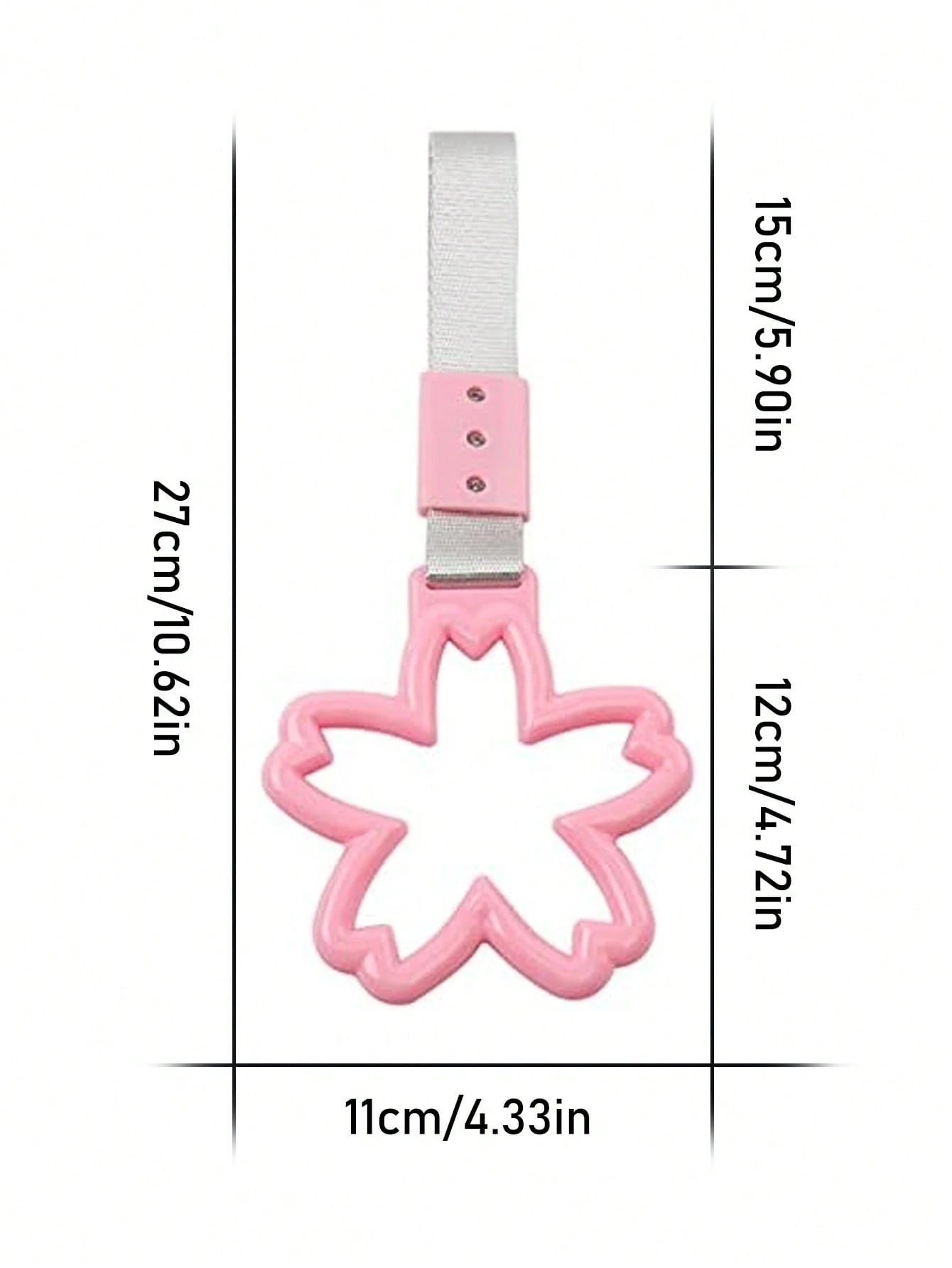 1pc Colorful Cherry Blossom Car Roof Handle With Warning Trailer Strap And Rear Bumper Ring