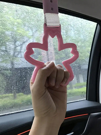 1pc Colorful Cherry Blossom Car Roof Handle With Warning Trailer Strap And Rear Bumper Ring