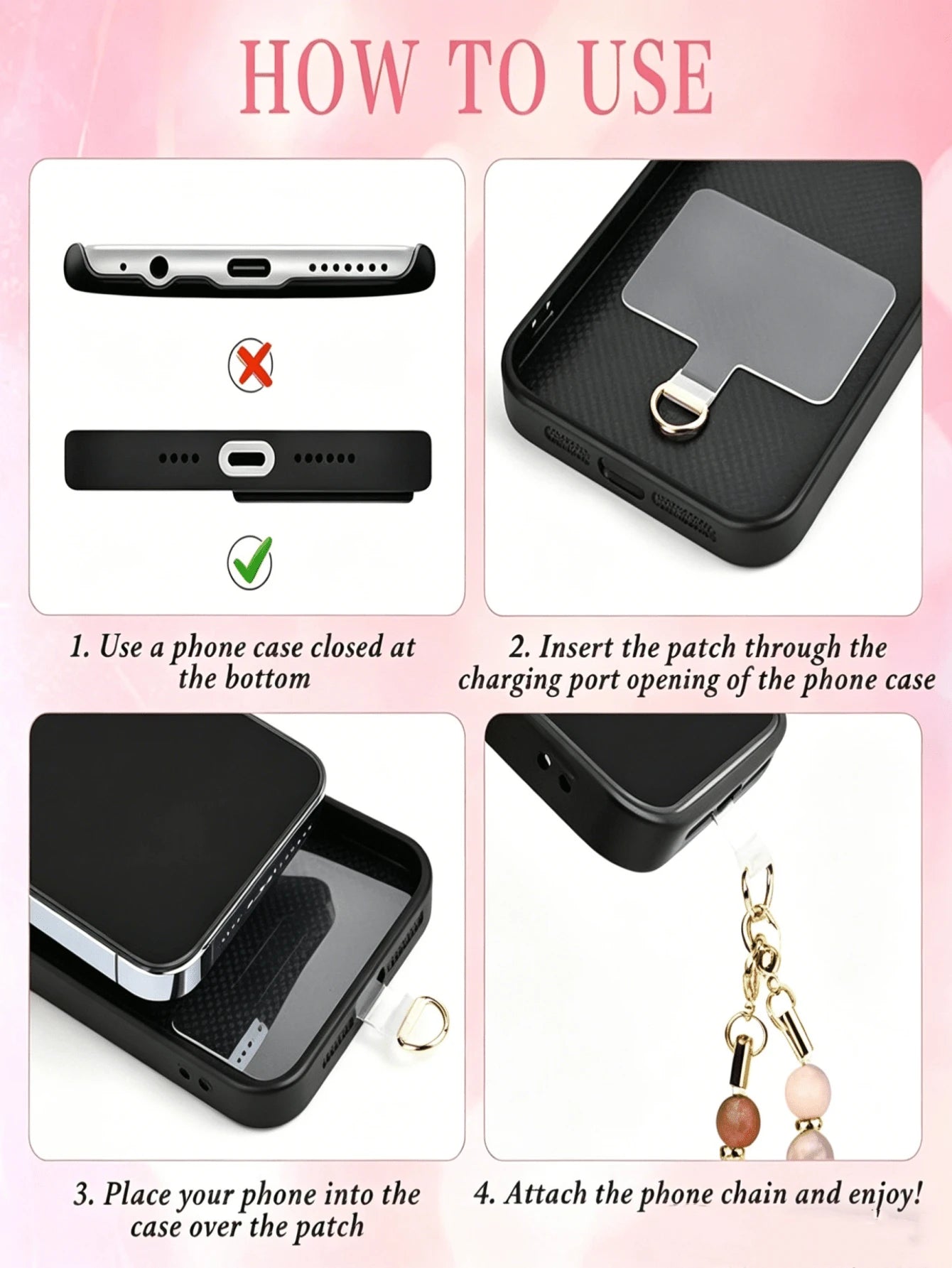 1pc Colorful Crystal Luxury Beaded Phone Chain, Sparkling Rhinestone INS Style Wrist Strap, Universal Anti-Loss Decorative Phone Charm (Actual Size May Slightly Differ From Photo Due To Shooting Angle