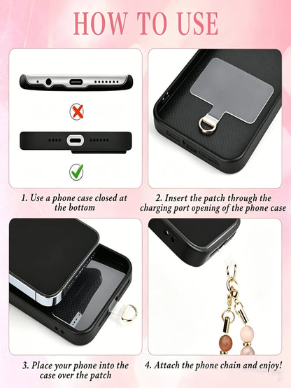 1pc Colorful Crystal Luxury Beaded Phone Chain, Sparkling Rhinestone INS Style Wrist Strap, Universal Anti-Loss Decorative Phone Charm (Actual Size May Slightly Differ From Photo Due To Shooting Angle