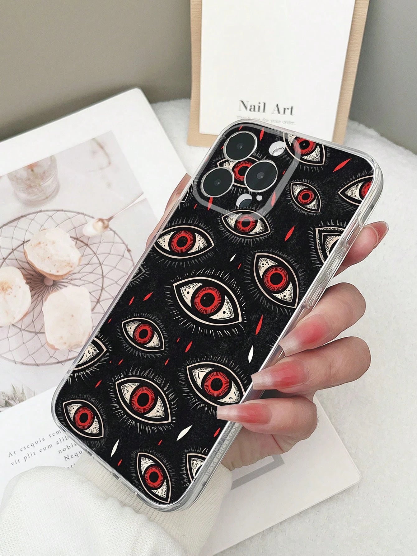 1pc Colorful Eye Pattern Transparent TPU Shockproof Phone Case Compatible With IPhone 15/15Pro/15Plus/15ProMax/16/16Pro/16Plus/16ProMax, Galaxy S23 Ultra/A14/A24, Redmi Note 12 Pro, Pixel 8/8 Pro